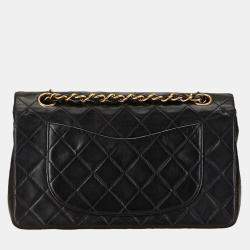 Chanel Black Leather Small Classic Double Flap Shoulder Bag