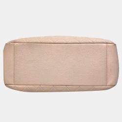 Pre Owned Chanel Pink Caviar Leather Quilted GST Tote Bag