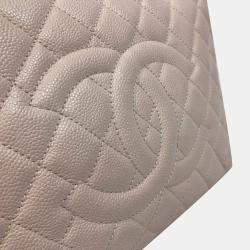 Pre Owned Chanel Pink Caviar Leather Quilted GST Tote Bag