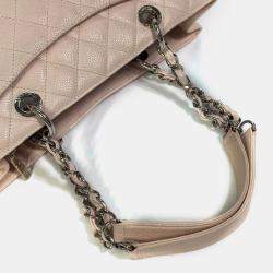 Pre Owned Chanel Pink Caviar Leather Quilted GST Tote Bag