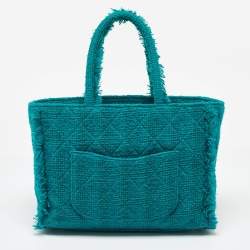 مملوكة مسبقًا حقيبة يد شوبير شانيل متوسطة تويد أخضر