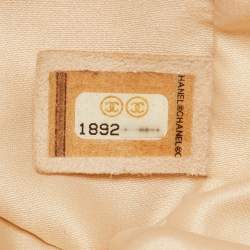 Pre Owned Chanel Beige Quilted Leather Boy Vanity Case Bag