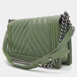 Pre Owned Chanel Chevron Boy Bag New Medium