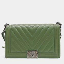 Pre Owned Chanel Chevron Boy Bag New Medium