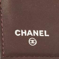 Chanel Plum Quilted Caviar Leather Classic Flap Trifold Wallet