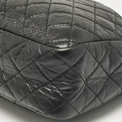 Pre Owned Chanel Black Quilted Aged Leather Large Reissue Camera Shoulder Bag