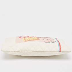 Pre Owned Chanel White Quilted Canvas Coco Cuba O-Case Clutch