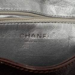 Pre Owned Chanel Dark Brown Caviar Leather Modern Chain East West Tote