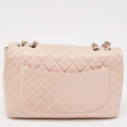 Chanel Light Pink Quilted Leather Jumbo Classic Single Flap Bag