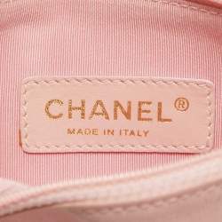 Pre Owned Chanel Pink/Peach PVC and Patent Leather Triple CC Tote