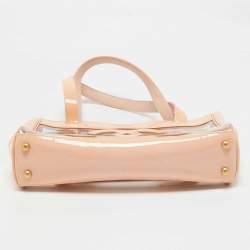 Pre Owned Chanel Pink/Peach PVC and Patent Leather Triple CC Tote
