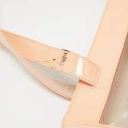 Pre Owned Chanel Pink/Peach PVC and Patent Leather Triple CC Tote