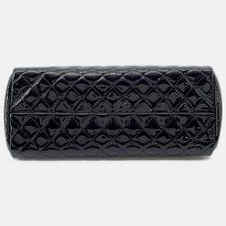 Chanel Black Patent Quilted Medium Just Mademoiselle Bowling Bag 