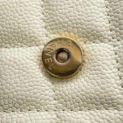 Chanel White Leather CC Flap Coin Purse on Chain