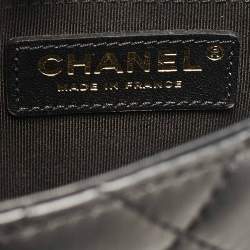 Pre Owned Chanel Black Quilted Leather My Precious Pearl Flap Bag