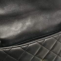 Pre Owned Chanel Black Quilted Leather My Precious Pearl Flap Bag