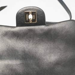 Pre Owned Chanel Black Quilted Leather My Precious Pearl Flap Bag