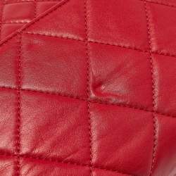 Pre Owned Chanel Red Quilted Leather In-Business Flap Bag