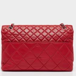 Pre Owned Chanel Red Quilted Leather In-Business Flap Bag