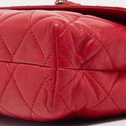 Pre Owned Chanel Red Quilted Leather In-Business Flap Bag