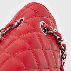 Pre Owned Chanel Red Quilted Leather In-Business Flap Bag