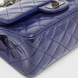 Chanel Purple Quilted Patent Leather Mini Reissue 2.55 Flap Bag