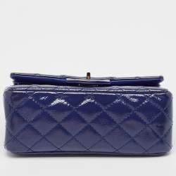 Chanel Purple Quilted Patent Leather Mini Reissue 2.55 Flap Bag