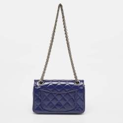 Chanel Purple Quilted Patent Leather Mini Reissue 2.55 Flap Bag