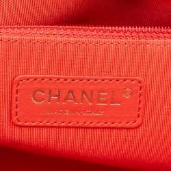 Pre Owned Chanel Red Quilted Leather New Medium Boy Bag