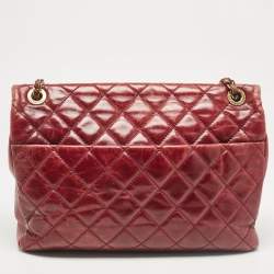 Chanel Burgundy Quilted Aged Leather and Python Large Urban Mix Flap Bag