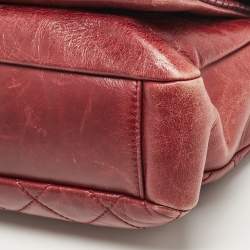 Chanel Burgundy Quilted Aged Leather and Python Large Urban Mix Flap Bag