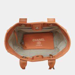 Chanel Orange Canvas Small Deauville Tote Bag