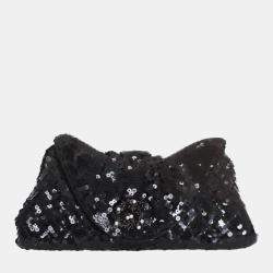 Chanel Black Sequin Envelope CC Clutch bag