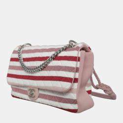 Chanel Multicolor Jersey Stripes Rope Maxi Flap Bag