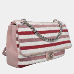 Chanel Multicolor Jersey Stripes Rope Maxi Flap Bag