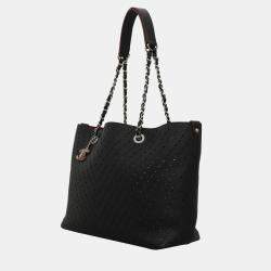 Chanel Black Caviar Perforated Leather Shopper Tote Bag