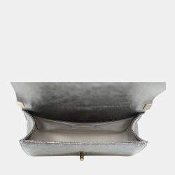 Chanel Metallic Grey Leather Medium Boy Bag