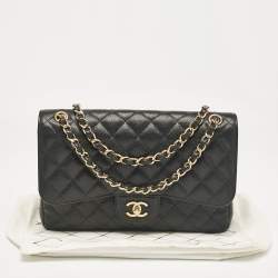 Chanel Black Caviar Leather Jumbo Classic Double Flap Bag