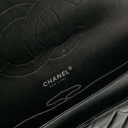 Chanel Black Quilted Patent Leather Jumbo Classic Double Flap Bag