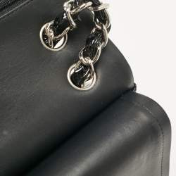 Chanel Black Quilted Patent Leather Jumbo Classic Double Flap Bag