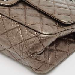 Chanel Metallic Quilted Aged Leather Reissue 2.55 Classic 225 Flap Bag
