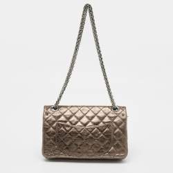 Chanel Metallic Quilted Aged Leather Reissue 2.55 Classic 225 Flap Bag