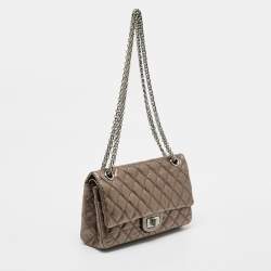 Chanel Metallic Quilted Aged Leather Reissue 2.55 Classic 225 Flap Bag