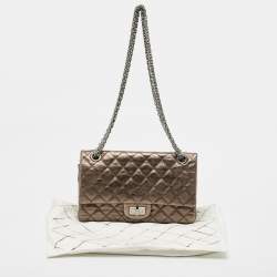 Chanel Metallic Quilted Aged Leather Reissue 2.55 Classic 225 Flap Bag