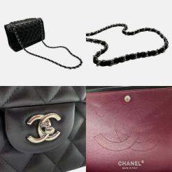 Chanel Black Leather Jumbo Classic Double Flap Shoulder Bag