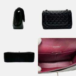 Chanel Black Leather Jumbo Classic Double Flap Shoulder Bag