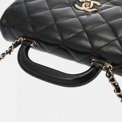 Chanel Black Shiny Lambskin Quilted Coco Trip Flap Bag