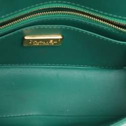 Pre Owned Chanel Green Aliigator Small Classic Double Flap Bag