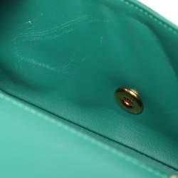 Pre Owned Chanel Green Aliigator Small Classic Double Flap Bag