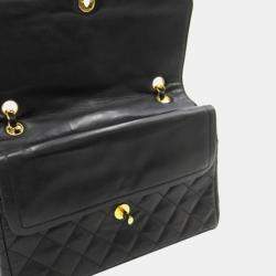 Chanel Black Lambskin Leather Limited Edition Medium Classic Double Flap Bag